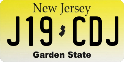 NJ license plate J19CDJ