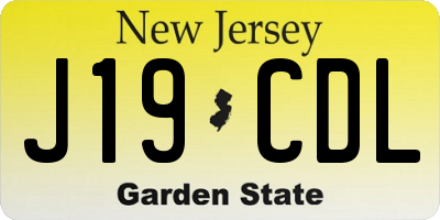 NJ license plate J19CDL
