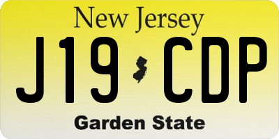 NJ license plate J19CDP