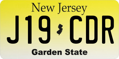 NJ license plate J19CDR