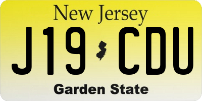 NJ license plate J19CDU