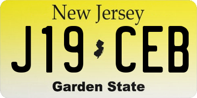 NJ license plate J19CEB