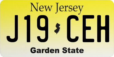 NJ license plate J19CEH