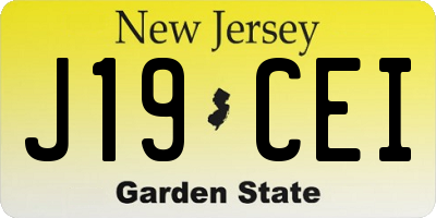 NJ license plate J19CEI
