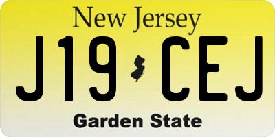 NJ license plate J19CEJ