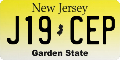 NJ license plate J19CEP