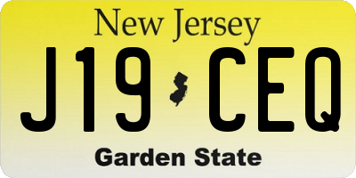 NJ license plate J19CEQ