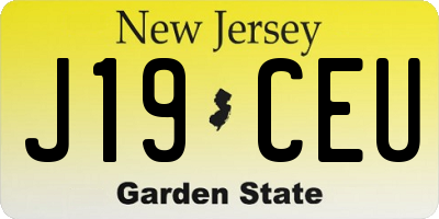 NJ license plate J19CEU