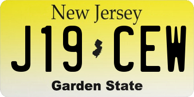 NJ license plate J19CEW