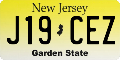 NJ license plate J19CEZ