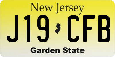 NJ license plate J19CFB