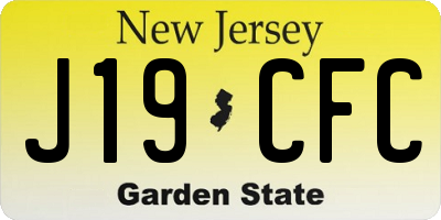 NJ license plate J19CFC