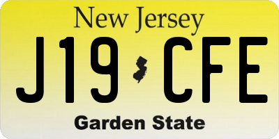NJ license plate J19CFE