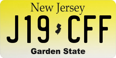 NJ license plate J19CFF