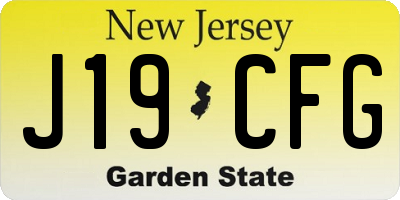 NJ license plate J19CFG