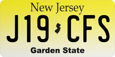 NJ license plate J19CFS