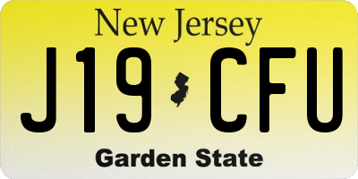 NJ license plate J19CFU