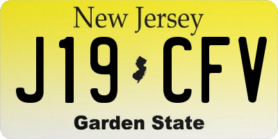 NJ license plate J19CFV