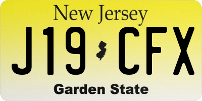 NJ license plate J19CFX