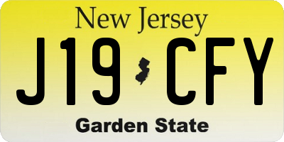NJ license plate J19CFY