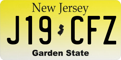 NJ license plate J19CFZ