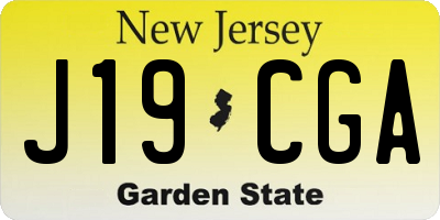 NJ license plate J19CGA