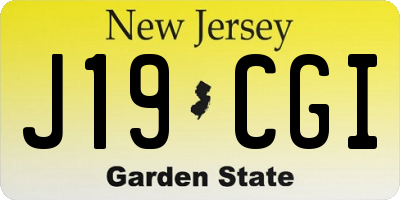 NJ license plate J19CGI
