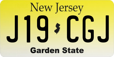 NJ license plate J19CGJ