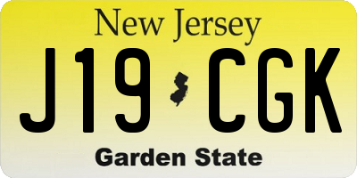 NJ license plate J19CGK