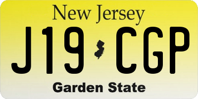 NJ license plate J19CGP