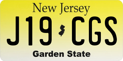 NJ license plate J19CGS