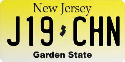 NJ license plate J19CHN