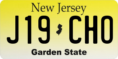 NJ license plate J19CHO