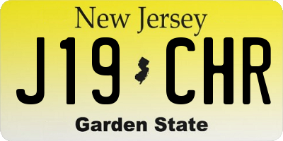 NJ license plate J19CHR