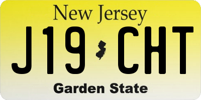 NJ license plate J19CHT