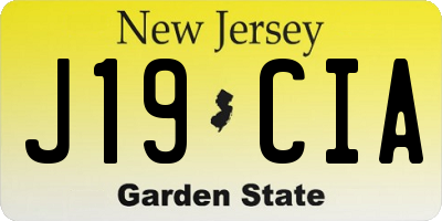 NJ license plate J19CIA
