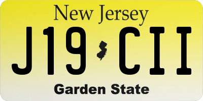NJ license plate J19CII