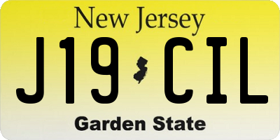 NJ license plate J19CIL