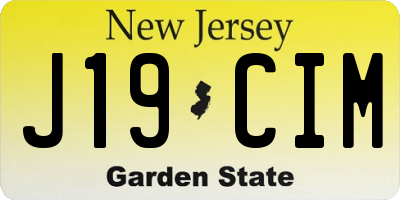 NJ license plate J19CIM