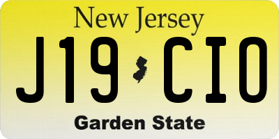 NJ license plate J19CIO