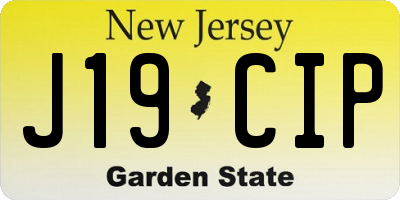NJ license plate J19CIP
