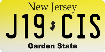 NJ license plate J19CIS