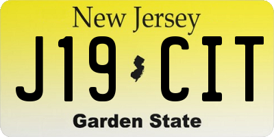 NJ license plate J19CIT