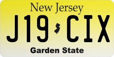 NJ license plate J19CIX