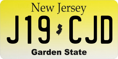 NJ license plate J19CJD