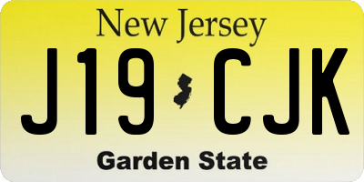 NJ license plate J19CJK