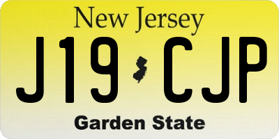 NJ license plate J19CJP