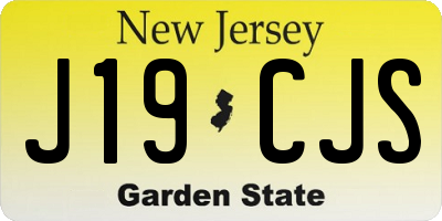 NJ license plate J19CJS