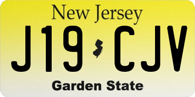 NJ license plate J19CJV