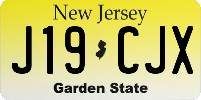 NJ license plate J19CJX